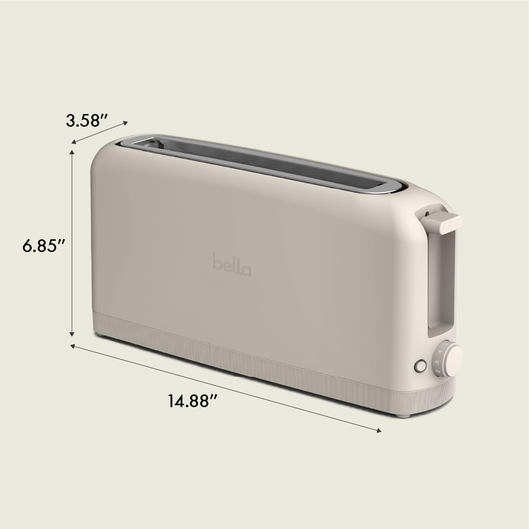 2 Slice Slim Toaster, Fits-Anywhere™ Kitchenware, 6 Setting Shade Control with Reheat & Cancel Buttons, Removable Crumb Tray, 10” Long Slot, anti Jam & Auto Shutoff, 900 Watt, Oatmilk