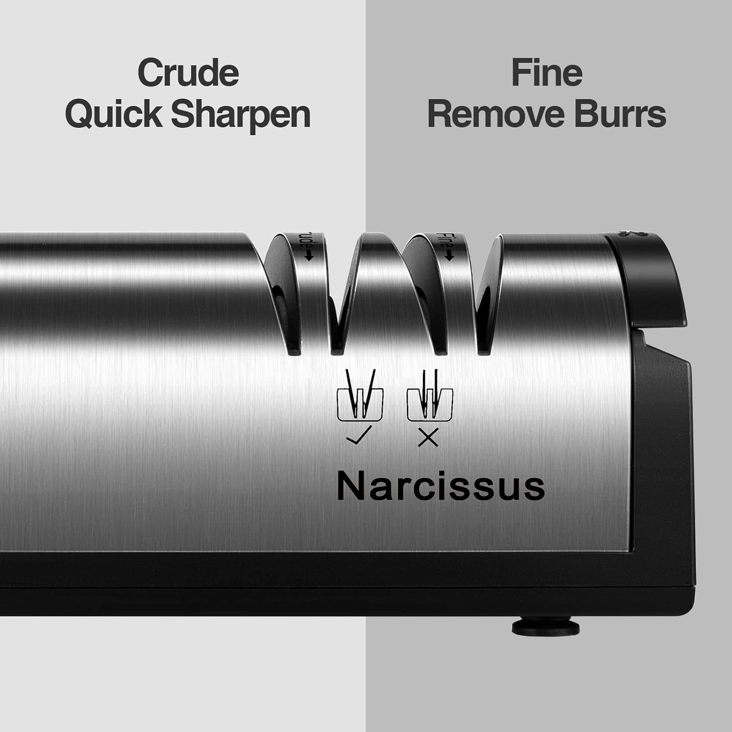 Knife Sharpener, Professional 2 Stage Electric Knife Sharpener for Quick Sharpening & Polishing, with Scissors Sharpener and Metal Dust Collection Box, Stainless Steel, Silver