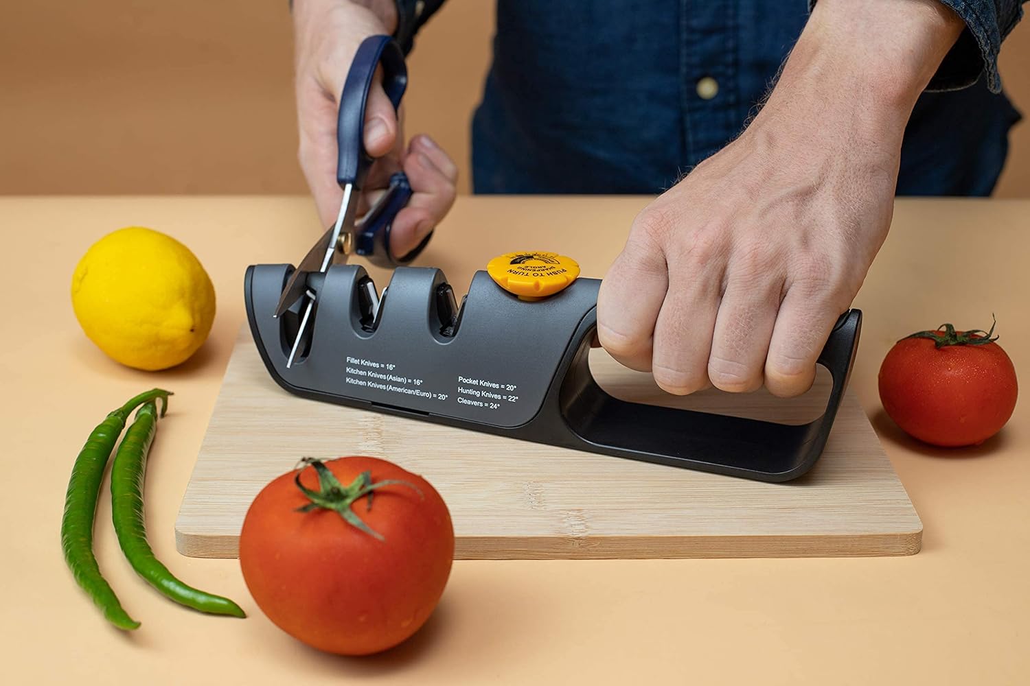™ Knife Sharpener with Adjustable Angle Guide — Diamond-Coated Ceramic Sharpening Stones for All Knives Including Precision Kitchen, Professional, Chef'S Knives — Non-Slip Rubber Edge Grip