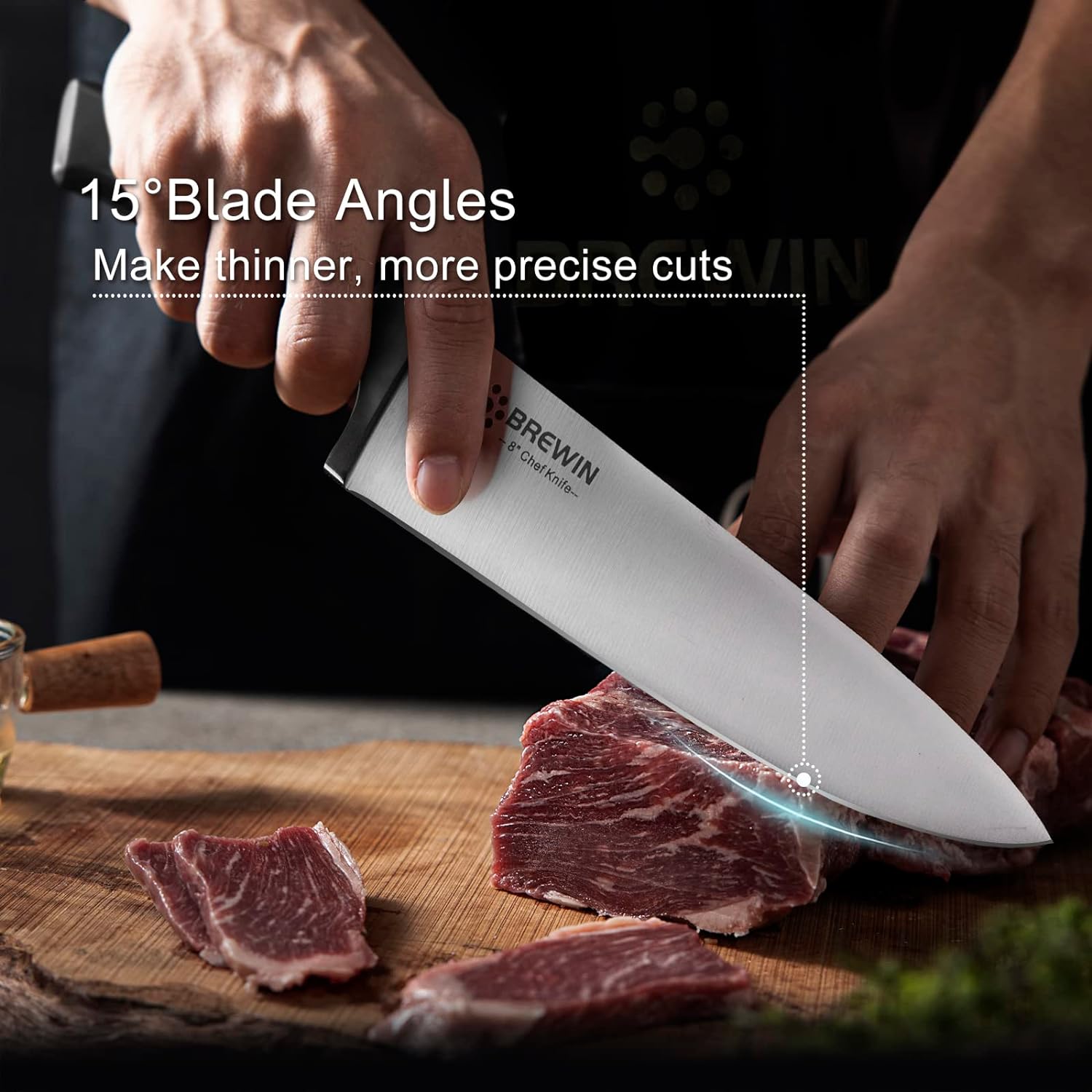Professional Kitchen Knives, 3PC Chef Knife Set Sharp Knives for Kitchen High Carbon Stainless Steel, Japanese Cooking Knife with Gift Box
