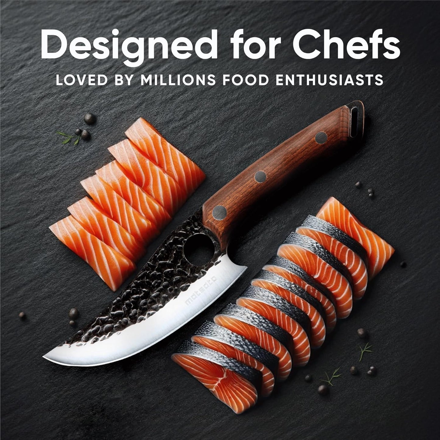 Chef Knife - Perfect Kitchen Knive. Japanese Knife for Cooking, Chopping. Japanese Style Knive for Home, Camping, BBQ. for Balance & Control