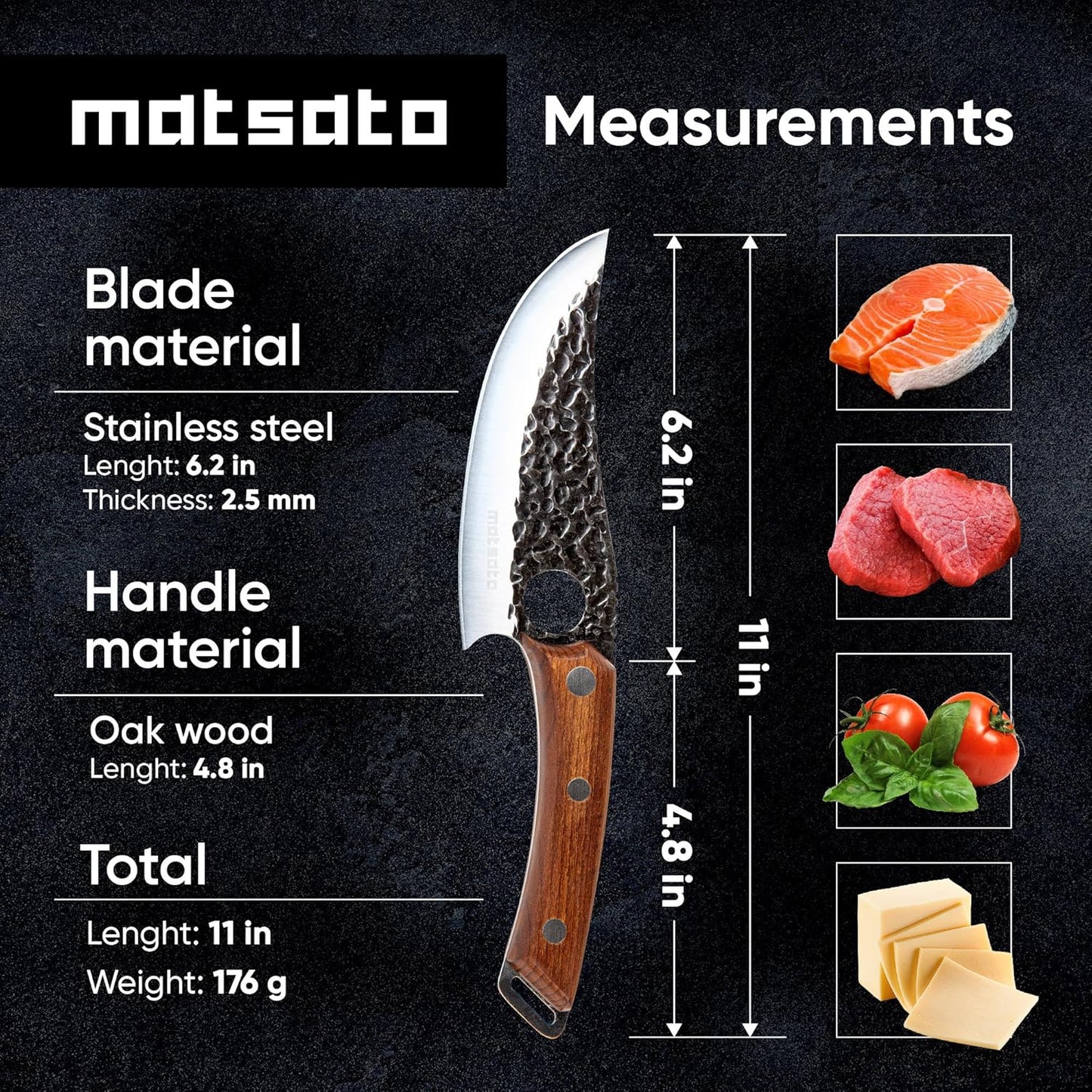 Chef Knife - Perfect Kitchen Knive. Japanese Knife for Cooking, Chopping. Japanese Style Knive for Home, Camping, BBQ. for Balance & Control